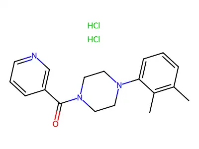 Piperazine, 1-(2,3-dimethylphenyl)-4-(3-pyridinylcarbonyl)-, dihydrochloride structure