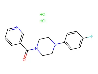Piperazine, 1-(4-fluorophenyl)-4-(3-pyridinylcarbonyl)-, dihydrochloride structure