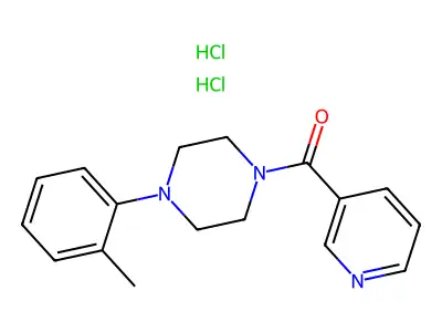 Piperazine, 1-(2-methylphenyl)-4-(3-pyridinylcarbonyl)-, dihydrochloride structure