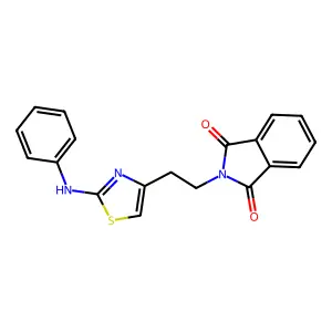 2-[2-(2-anilino-1,3-thiazol-4-yl)ethyl]-1H-isoindole-1,3(2H)-dione structure