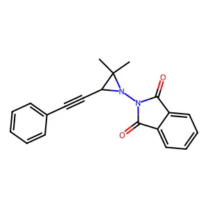 2-[2,2-dimethyl-3-(2-phenylethynyl)-1-aziranyl]-1H-isoindole-1,3(2H)-dione structure