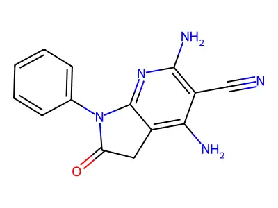 4,6-Diamino-2-oxo-1-phenyl-2,3-dihydro-1H-pyrrolo[2,3-b]pyridine-5-carbonitrile structure