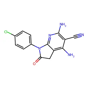 4,6-Diamino-1-(4-chloro-phenyl)-2-oxo-2,3-dihydro-1H-pyrrolo[2,3-b]pyridine-5-carbonitrile structure