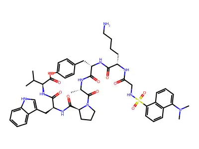 Dansyl-glycyl-lysyl-tyrosyl-alanyl-prolyl-tryptophyl-valine structure