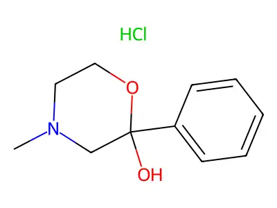 2-Morpholinol, 4-methyl-2-phenyl-, hydrochloride structure