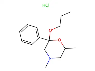 Morpholine, 4,6-dimethyl-2-phenyl-2-propoxy-, hydrochloride structure