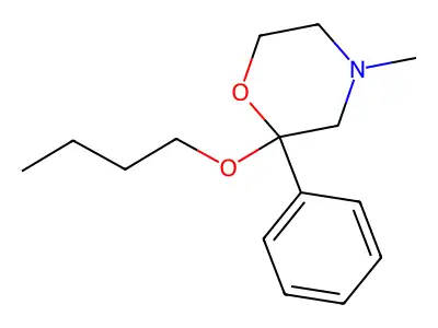 2-Butoxy-4-methyl-2-phenylmorpholine hydrochloride structure