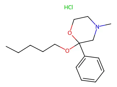 4-Methyl-2-(pentyloxy)-2-phenylmorpholine--hydrogen chloride (1/1) structure