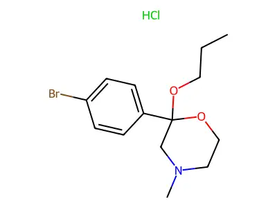2-(4-Bromophenyl)-4-methyl-2-propoxymorpholine--hydrogen chloride (1/1) structure