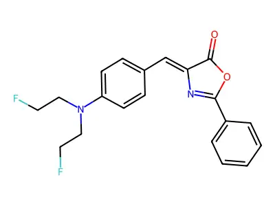4-[[4-[Bis(2-fluoroethyl)amino]phenyl]methylidene]-2-phenyl-1,3-oxazol-5-one structure