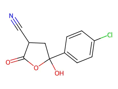 5-(4-Chlorophenyl)-5-hydroxy-2-oxooxolane-3-carbonitrile structure