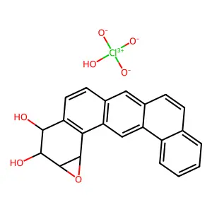 Dibenz(a,j)anthracene-3,4-diol-1,2-epoxide compd. with perchloric acid structure