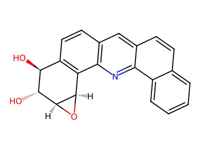 (1R,2S,3R,4S)-3,4-Dihydroxy-1,2-epoxy-1,2,3,4-tetrahydrodibenz(c,h)acridine structure