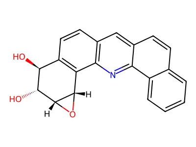 (1S,2R,3R,4S)-3,4-Dihydroxy-1,2-epoxy-1,2,3,4-tetrahydrodibenz(c,h)acridine structure