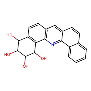 Dibenz(c,h)acridine-1,2,3,4-tetrol, 1,2,3,4-tetrahydro-, (1alpha,2alpha,3alpha,4beta)- structure