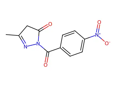 5-Methyl-2-(4-nitrobenzoyl)-2,4-dihydro-3H-pyrazol-3-one structure