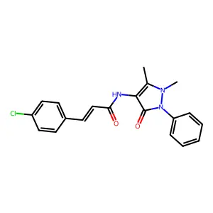 (2E)-3-(4-chlorophenyl)-N-(1,5-dimethyl-3-oxo-2-phenyl-2,3-dihydro-1H-pyrazol-4-yl)prop-2-enamide structure