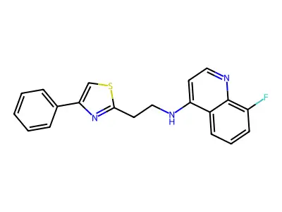 4-Quinolinamine, 8-fluoro-N-(2-(4-phenyl-2-thiazolyl)ethyl)- structure