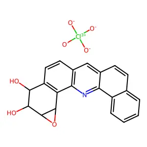 Benz(c)oxireno(5,6)benz(1,2-h)acridine-2,3-diol, 1a,2,3,13c-tetrahydro-, perchlorate (salt), (1aalpha,2beta,3alpha,13calpha)- structure
