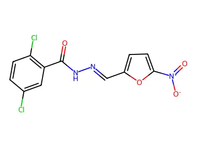 2,5-dichloro-N-[(5-nitrofuran-2-yl)methylideneamino]benzamide structure