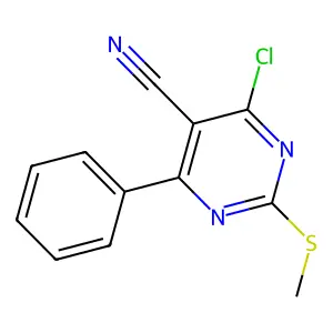 4-Chloro-2-(methylsulfanyl)-6-phenyl-5-pyrimidinecarbonitrile structure