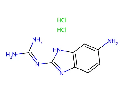 Guanidine, 5-amino-1H-benzimidazol-2-yl-, hydrochloride, hydrate (2:4:1) structure