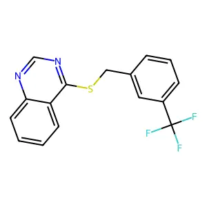 4-((3-(Trifluoromethyl)benzyl)thio)quinazoline structure