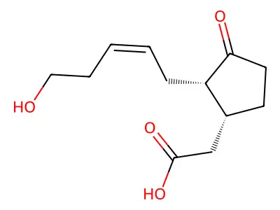 2-[(1R,2S)-2-(5-Hydroxypent-2-enyl)-3-oxocyclopentyl]acetic acid structure