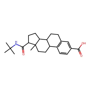 17-(N-t-Butylcarboxamide)estra-1,3,5(10)-triene-3-carboxylic acid structure