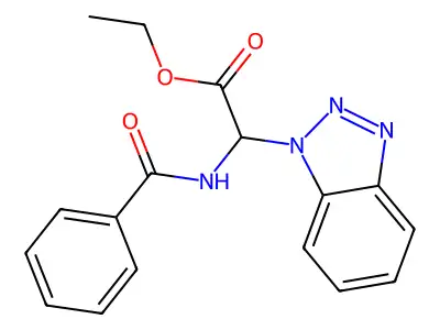 Ethyl 2-(1H-1,2,3-benzotriazol-1-yl)-2-(phenylformamido)acetate structure