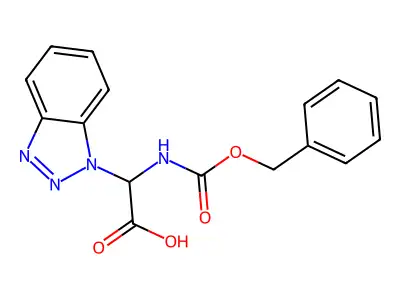 (2R)-2-(benzotriazol-1-yl)-2-(phenylmethoxycarbonylamino)acetic acid structure