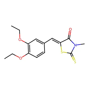(5Z)-5-[(3,4-diethoxyphenyl)methylidene]-3-methyl-2-sulfanylidene-1,3-thiazolidin-4-one structure