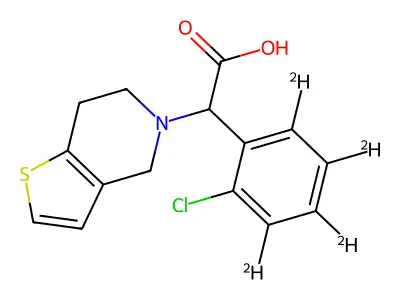2-(2-chlorophenyl)-2-(6,7-dihydrothieno[3,2-c]pyridin-5(4H)-yl)acetic acid structure