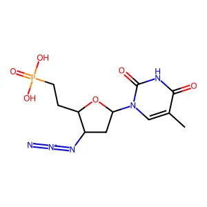 3',5'-Dideoxy-5'-phosphonomethyl-3'-azido-thymidine structure