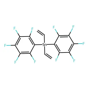 Bis(ethenyl)-bis(2,3,4,5,6-pentafluorophenyl)stannane structure