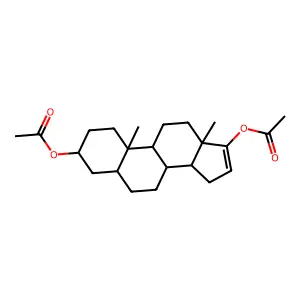 Androst-16-ene-3,17-diyl diacetate structure