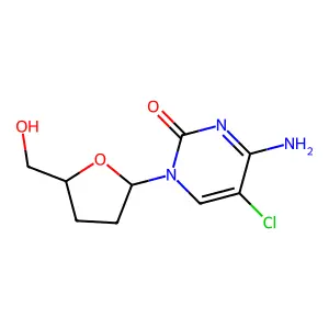 2',3'-Dideoxy-5-chlorocytidine structure