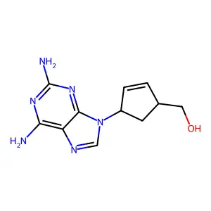 (+-)-4alpha-(2,6-Diaminopurin-9-yl)cyclopent-2-ene-1alpha-ylmethanol structure