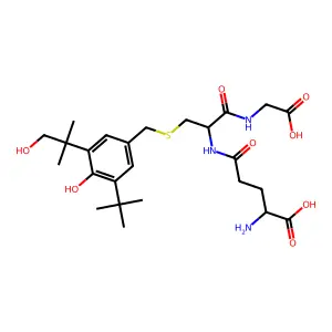 Glycine, N-(S-((3-(1,1-dimethylethyl)-4-hydroxy-5-(2-hydroxy-1,1-dimethylethyl)phenyl)methyl)-N-L-gamma-glutamyl-L-cysteinyl)- structure