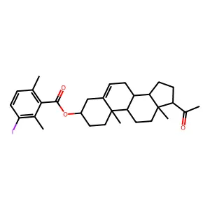 Pregnenolone 2,6-dimethyl-3-iodobenzoate structure