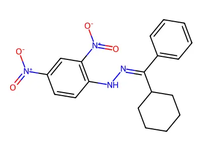 N-[[cyclohexyl(phenyl)methylidene]amino]-2,4-dinitroaniline structure
