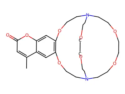 6,7-(4-Methyl)coumaro-(2.2.2)cryptand structure