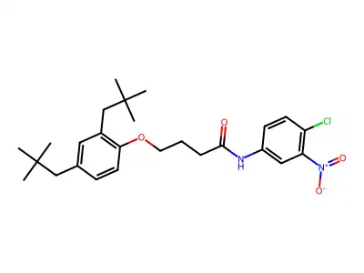 4-(2,4-Bis-(2,2-dimethyl-propyl)-phenoxy)-N-(4-chloro-3-nitro-phenyl)-butyramide structure