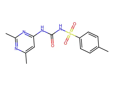 2,4-Dimethyl-6-[({[(4-methylphenyl)sulfonyl]amino}carbonyl)amino]pyrimidine structure
