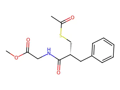 Glycine, N-(2-((acetylthio)methyl)-1-oxo-3-phenylpropyl)-, methyl ester, (R)- structure