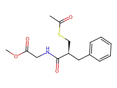 Glycine, N-(2-((acetylthio)methyl)-1-oxo-3-phenylpropyl)-, methyl ester, (S)- structure