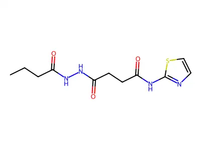 Butanoic acid, 4-oxo-4-(2-thiazolylamino)-, 2-(1-oxobutyl)hydrazide structure