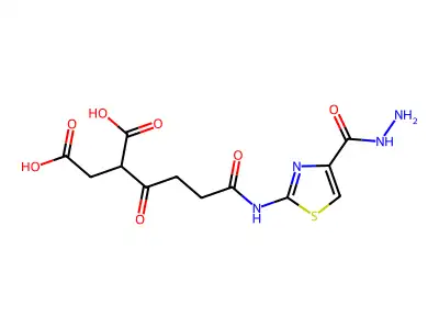 Butanedioic acid, mono(2-(1,4-dioxo-4-((2-thiazolylamino)butyl)hydrazide) structure