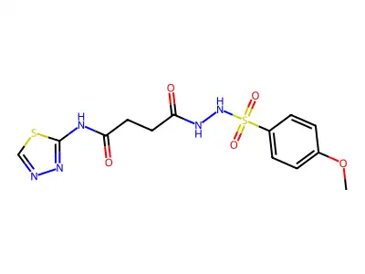 Succinic 2-thiazolylamide 4-methoxybenzosulfohydrazide structure