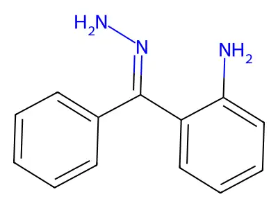 (E)-2-(hydrazineylidene(phenyl)methyl)aniline structure